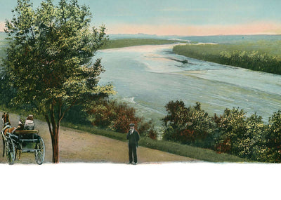 Mississippi River from Indian Mound Park St Paul in 1906 Vintage Print