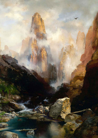 Mist in Kanab Canyon, Utah Fine Art Print Painting by Thomas Moran (6 Sizes)