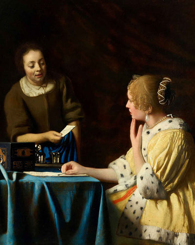 Mistress and Maid painting print by Johannes Vermeer
