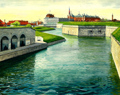 The Moat in Fort Monroe in 1907 art print
