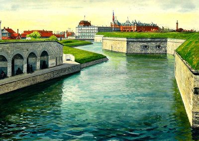 The Moat Fort Monroe VA in 1907 Art Print (7 Sizes) - High Quality