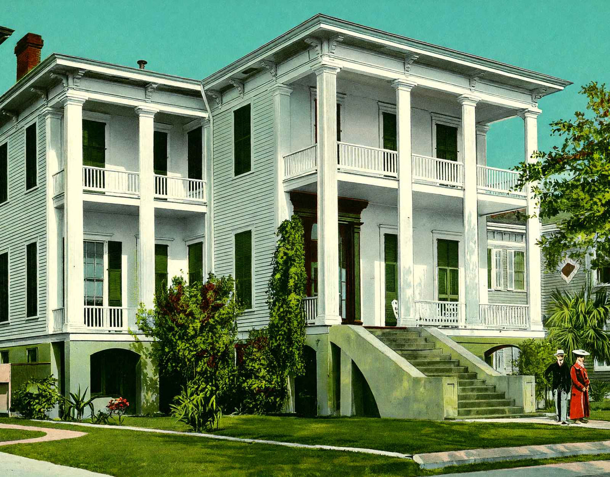 New Home of Augusta Evans Wilson Mobile Alabama in 1905 Vintage Print