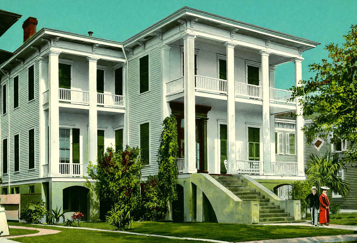 New Home of Augusta Evans Wilson Mobile Alabama in 1905 Vintage Print