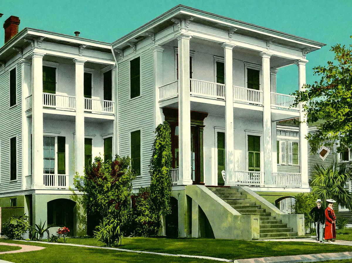 New Home of Augusta Evans Wilson Mobile Alabama in 1905 Vintage Print