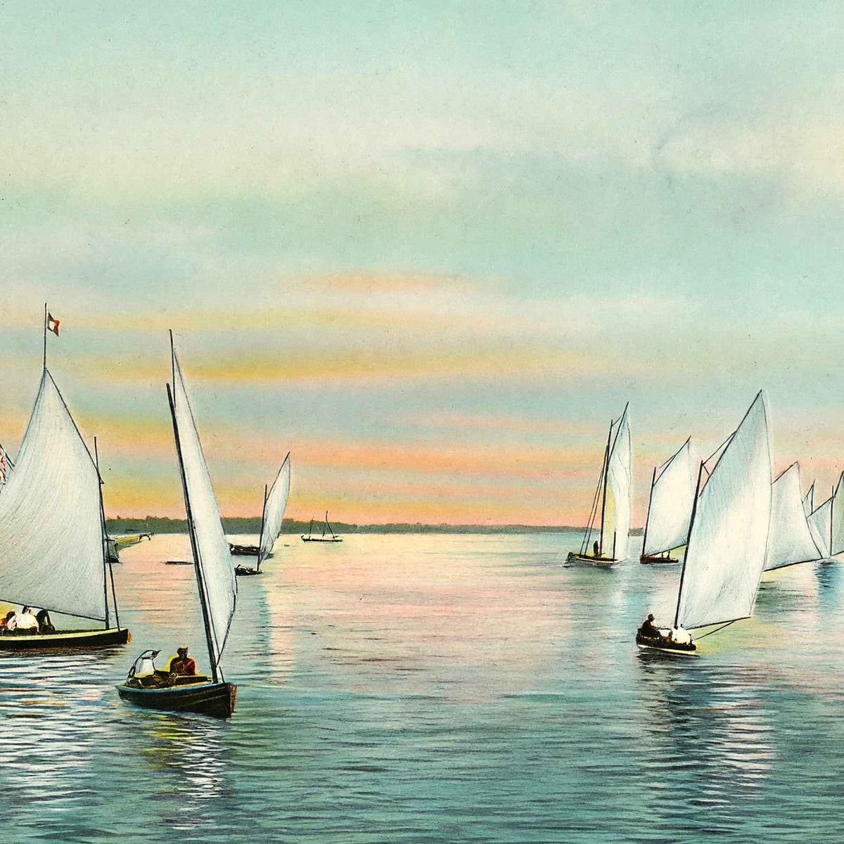 Sunrise on Mobile Bay in 1905 Vintage Print (7 Sizes) - Acid Free