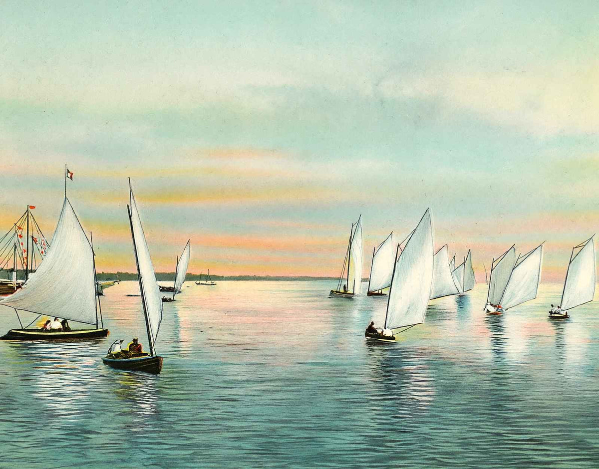 Sunrise on Mobile Bay in 1905 Vintage Print (7 Sizes) - Acid Free