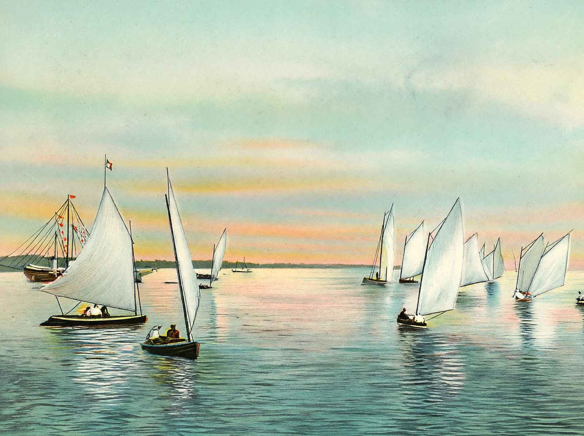 Sunrise on Mobile Bay in 1905 Vintage Print (7 Sizes) - Acid Free
