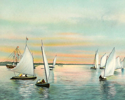 Sunrise on Mobile Bay in 1905 vintage print