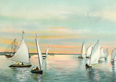 Sunrise on Mobile Bay in 1905 Vintage Print (7 Sizes) - Acid Free
