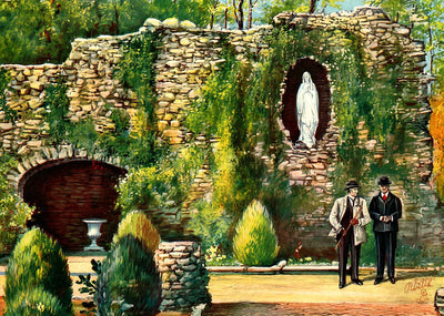 Grotto of Lourdes Spring Hill College in 1909 Vintage Print (7 Sizes)