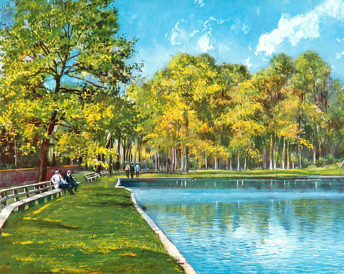 Spring Hill College Lake vintage print