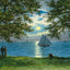 Moonlight on Mobile Bay in 1909 Vintage Print (7 Sizes) - Shipped Flat