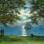 Moonlight on Mobile Bay in 1909 Vintage Print (7 Sizes) - Shipped Flat