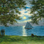 Moonlight on Mobile Bay in 1909 vintage print