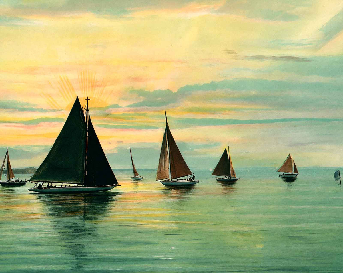 Sunrise on Mobile Bay in 1906 vintage print