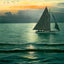 Sunset on Mobile Bay in 1906 vintage print