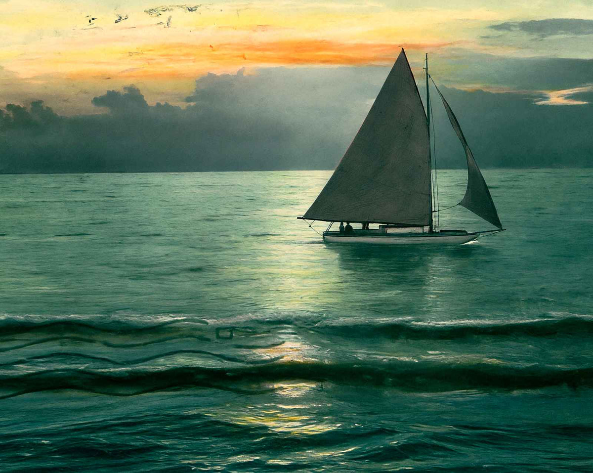 Sunset on Mobile Bay in 1906 vintage print