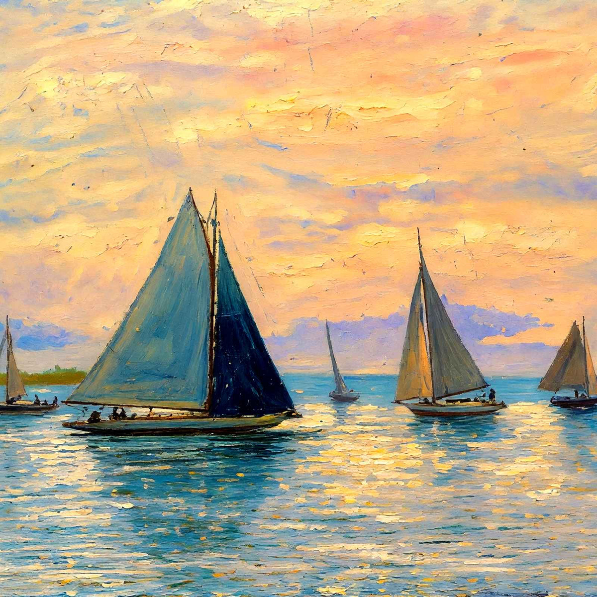Sunrise on Mobile Bay in 1908 Art Print (7 Sizes) - Enhanced
