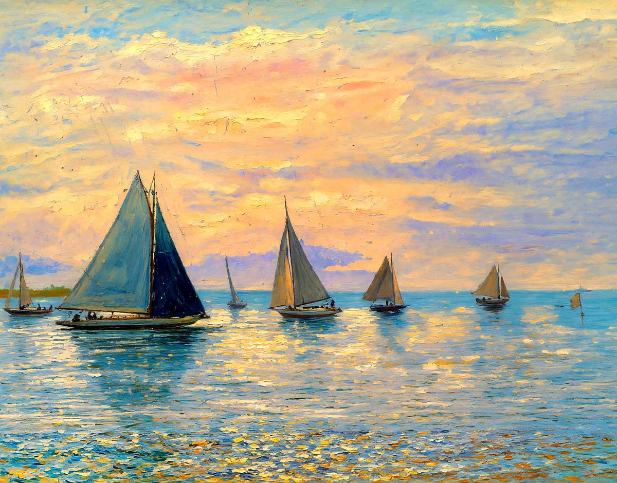 Sunrise on Mobile Bay in 1908 Art Print (7 Sizes) - Enhanced