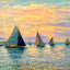Sunrise on Mobile Bay in 1908 Art Print (7 Sizes) - Enhanced