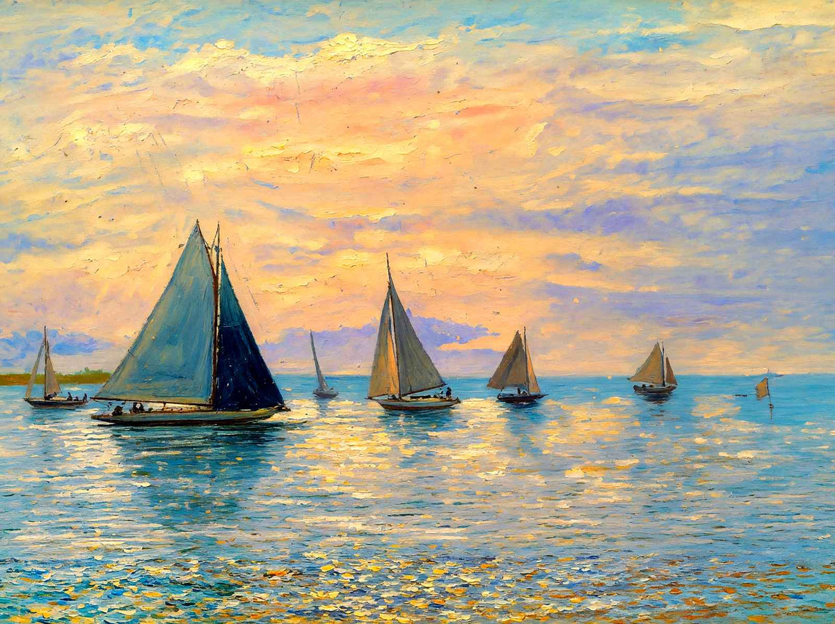 Sunrise on Mobile Bay in 1908 Art Print (7 Sizes) - Enhanced