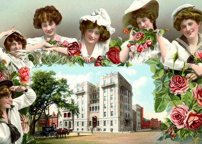 Bienville Hotel Mobile Alabama in 1908 Vintage Print (7 Sizes) - Enhanced