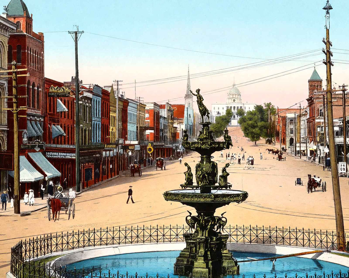 Court Square and Dexter Avenue in 1906 vintage print