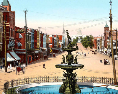 Court Square and Dexter Avenue in 1906 vintage print