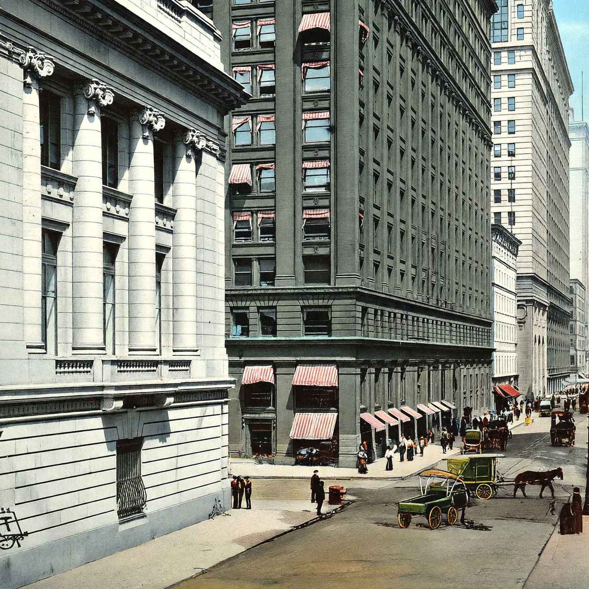 Monroe Street East from La Salle Chicago in 1905 Vintage Print (7 Sizes)