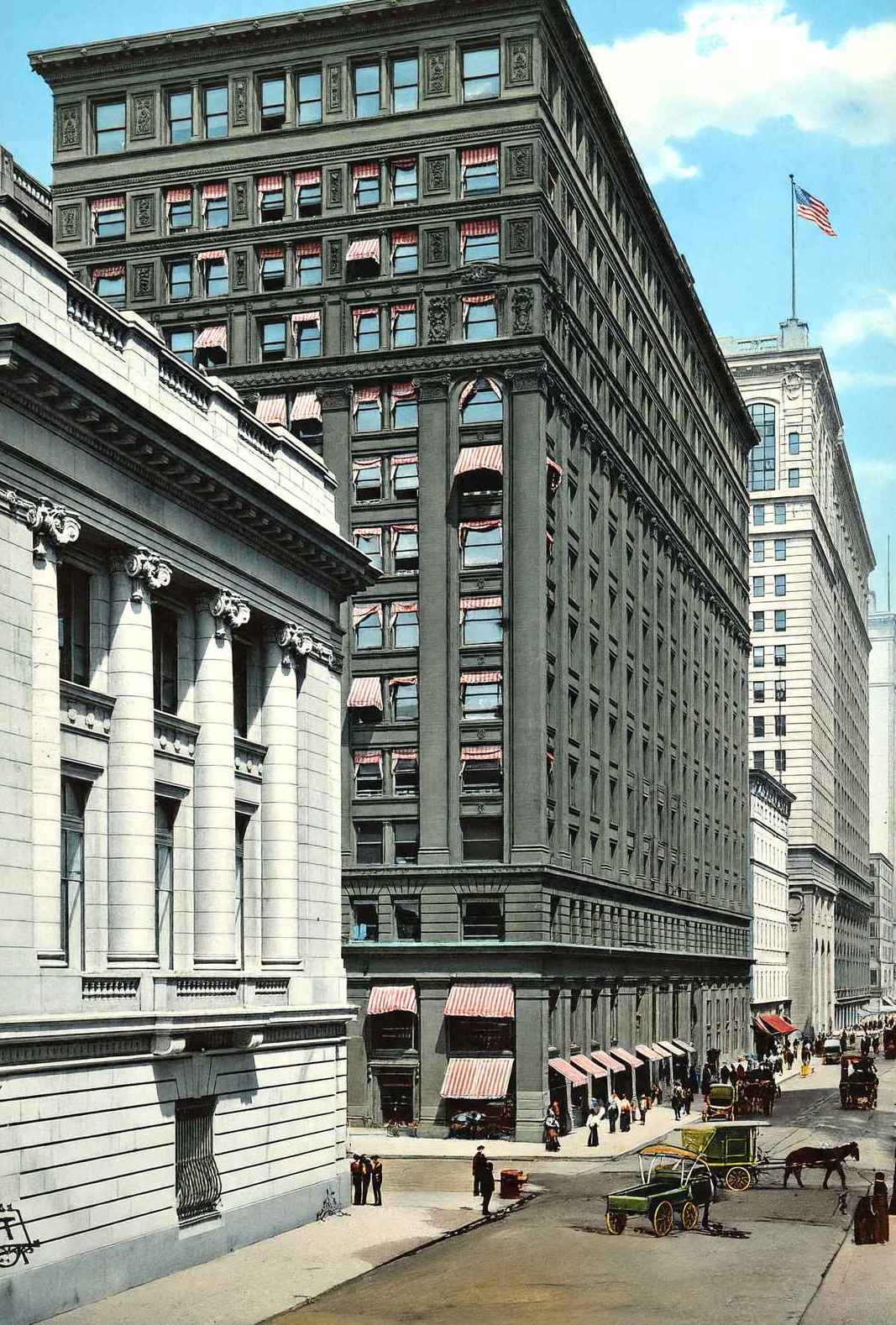 Monroe Street East from La Salle Chicago in 1905 Vintage Print (7 Sizes)