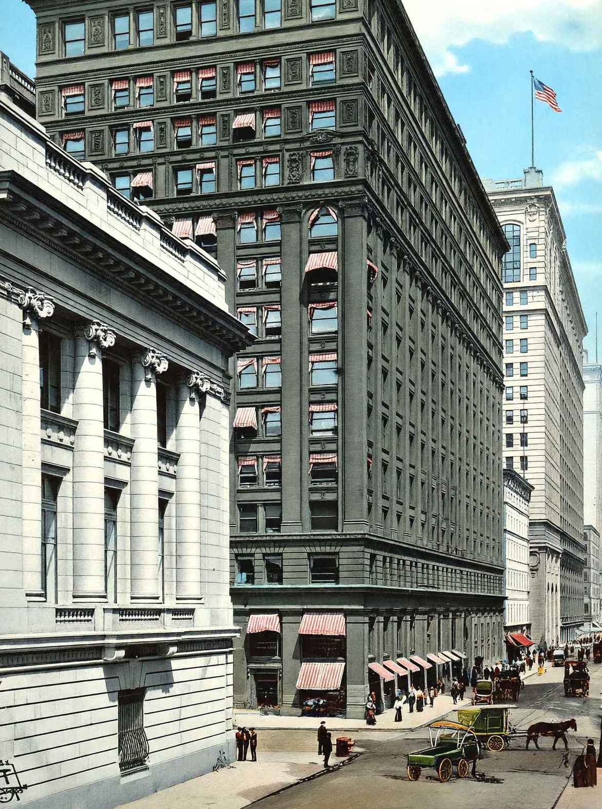 Monroe Street East from La Salle Chicago in 1905 Vintage Print (7 Sizes)
