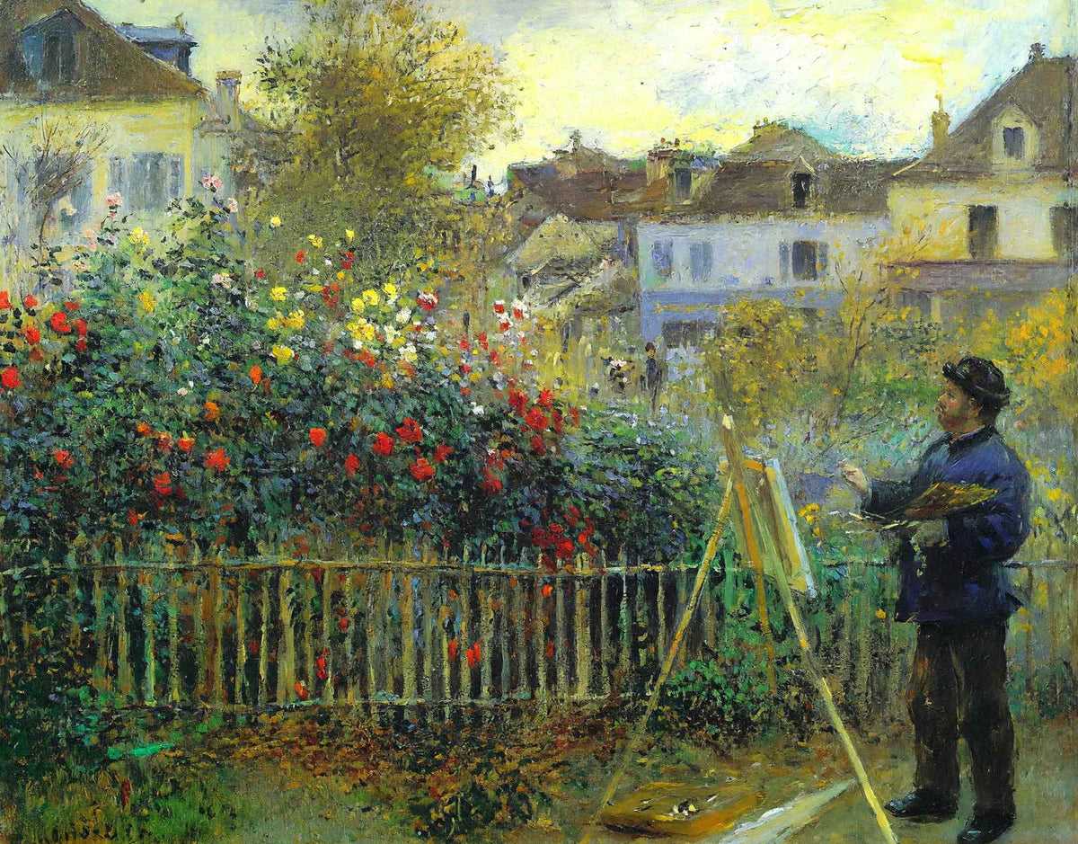 Monet in His Garden at Argenteuil 1873 by Renoir Art Print (6 Sizes)