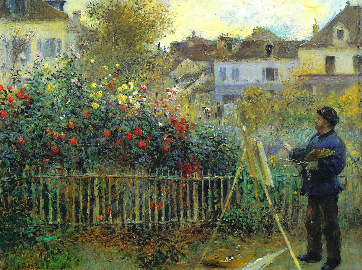 Monet in His Garden at Argenteuil 1873 by Renoir Art Print (6 Sizes)
