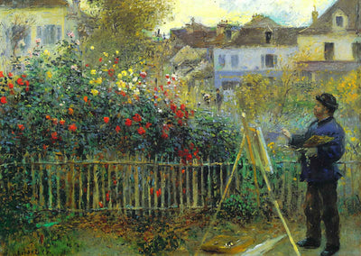 Monet in His Garden at Argenteuil 1873 by Renoir Art Print (6 Sizes)