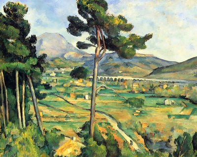 Mont Sainte-Victoire and the Viaduct of the Arc River Valley art print by Paul Cezanne (1885)
