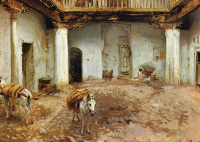 Moorish Courtyard 1913 Painting by John Singer Sargent Fine Art Print (6 Sizes)