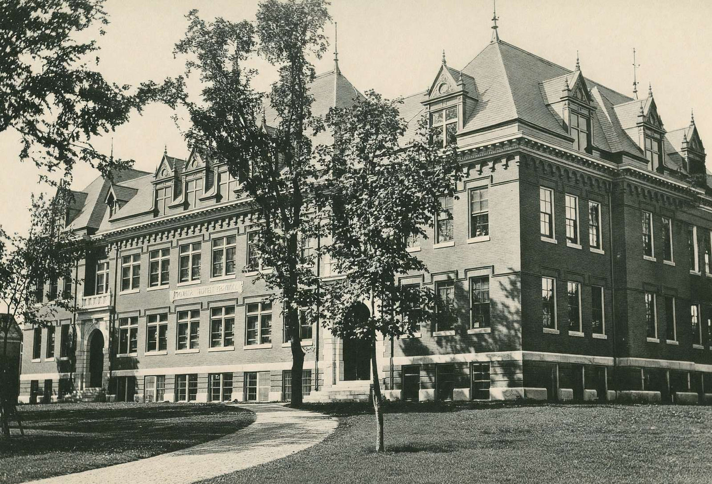 Morse High School Bath Maine in 1905 Vintage Print (7 Sizes) - Premium Quality