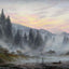 Morning 1821 Painting by Caspar David Friedrich Art Print (6 Sizes)