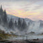 Morning 1821 Painting by Caspar David Friedrich Art Print (6 Sizes)