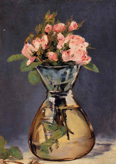 Moss Roses in a Vase Art Print 1882 Painting by Edouard Manet (6 Sizes)