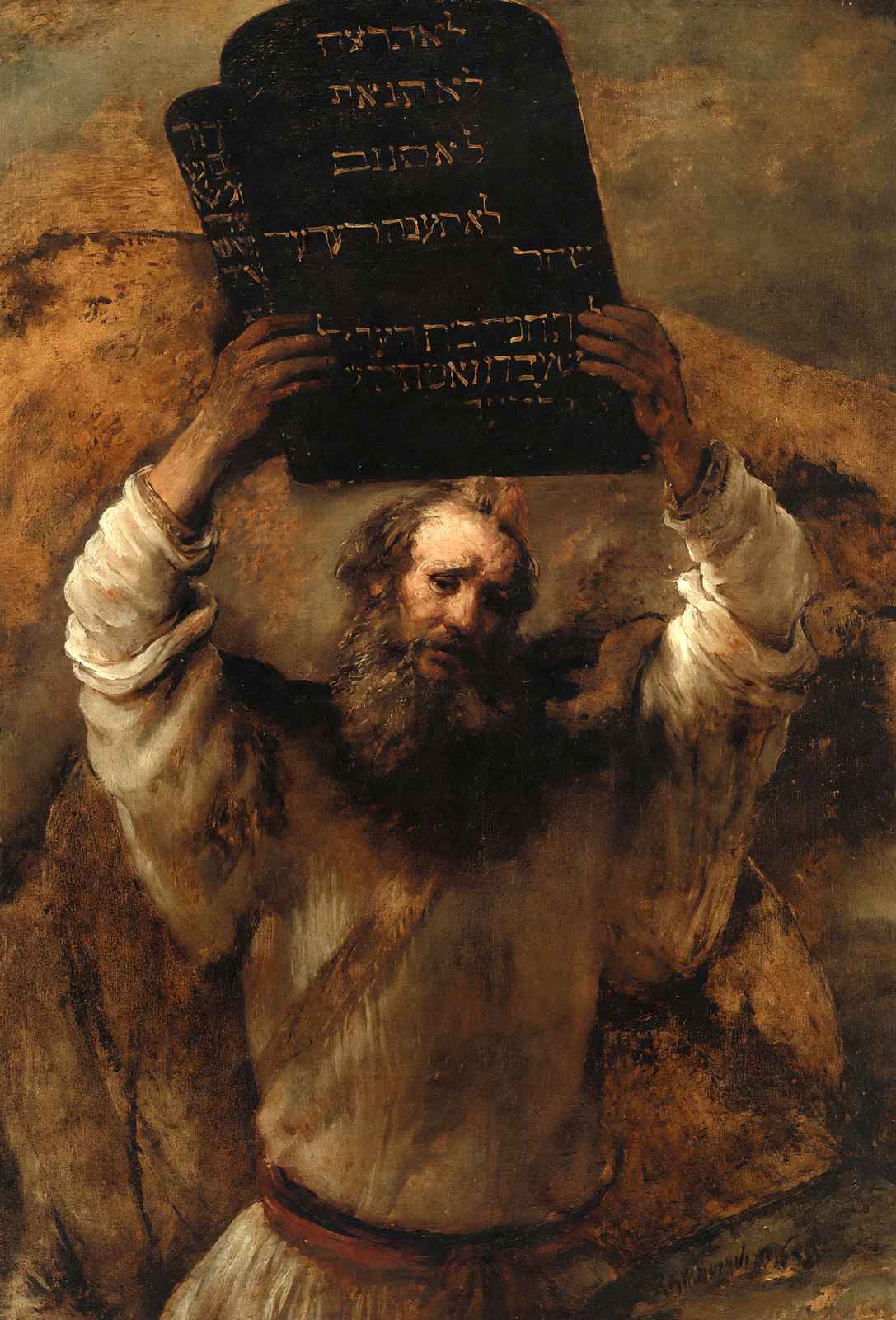 Moses Smashing the Tablets of the Law 1659 by Rembrandt Fine Art Print (6 Sizes)