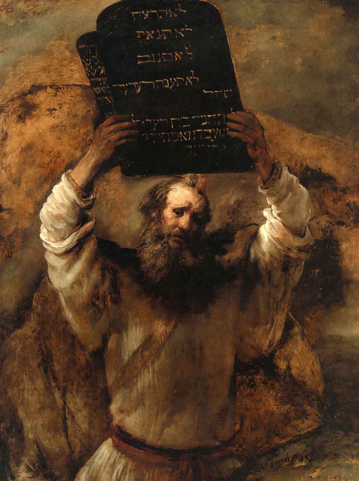 Moses Smashing the Tablets of the Law 1659 by Rembrandt Fine Art Print (6 Sizes)