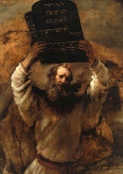 Moses Smashing the Tablets of the Law 1659 by Rembrandt Fine Art Print (6 Sizes)