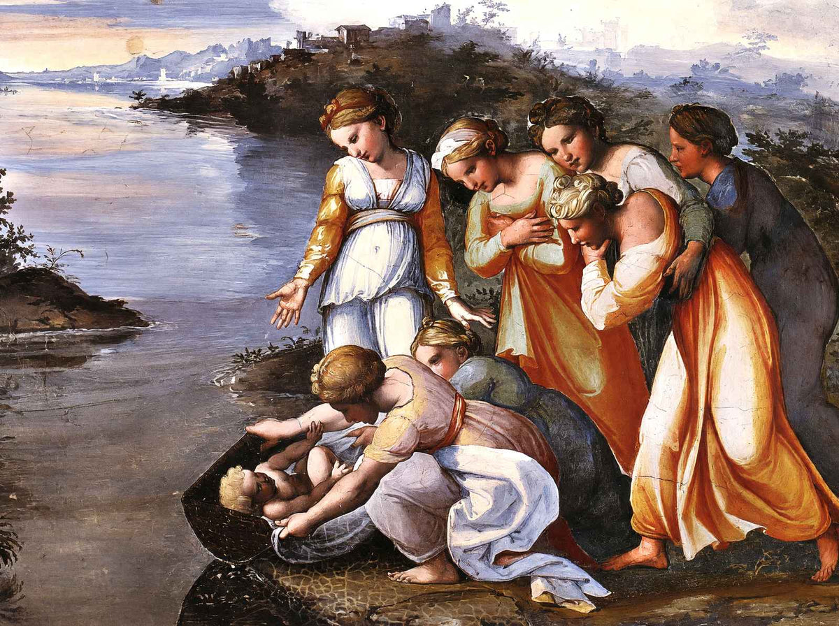 Moses Saved from the Water Art Print 1519 Painting by Raphael (6 Sizes)