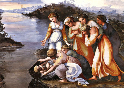 Moses Saved from the Water Art Print 1519 Painting by Raphael (6 Sizes)