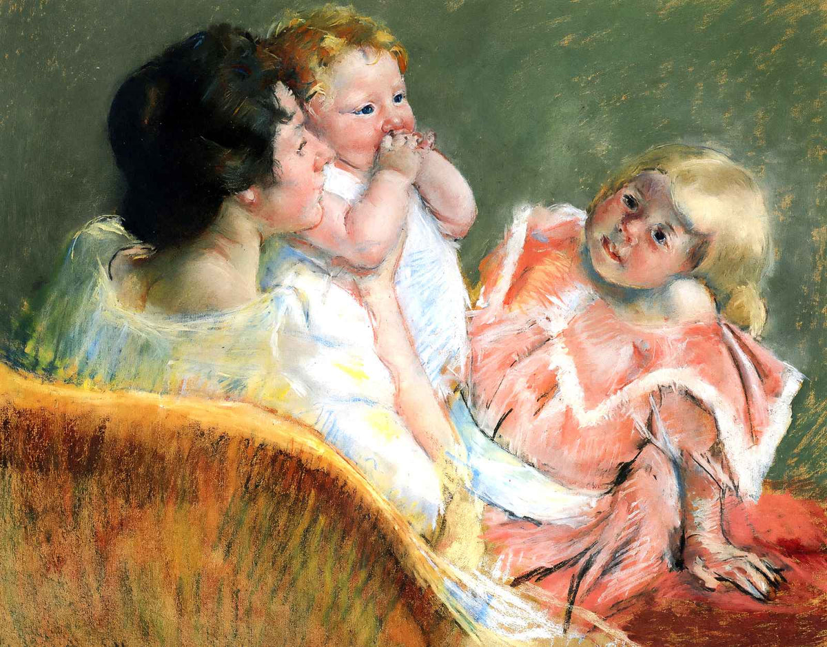 Mother and Children 1901 Painting by Mary Cassatt Art Print (6 Sizes)
