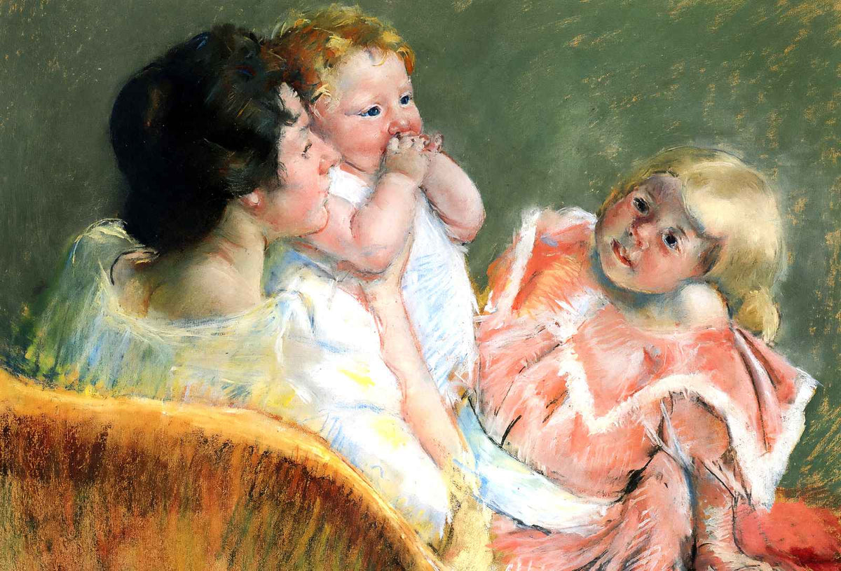 Mother and Children 1901 Painting by Mary Cassatt Art Print (6 Sizes)