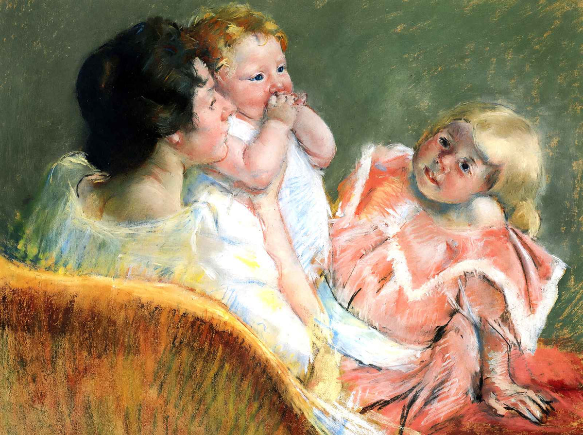 Mother and Children 1901 Painting by Mary Cassatt Art Print (6 Sizes)