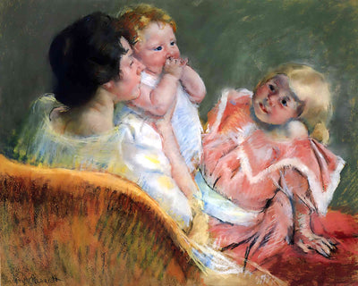 Mother and Children Painting by Mary Cassatt 8x10" Art Print - Premium Quality