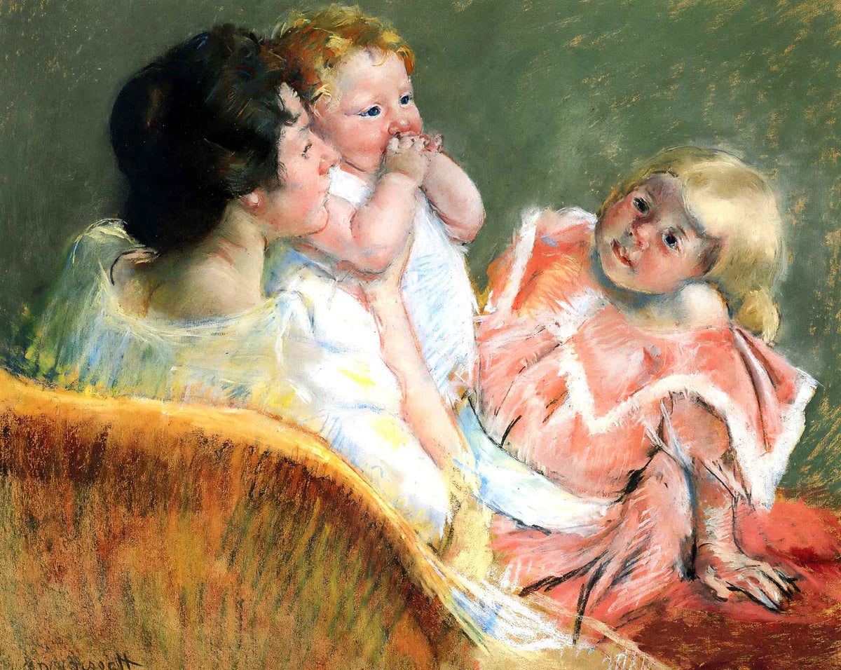 Mother and Children art print by Mary Cassatt (1901)